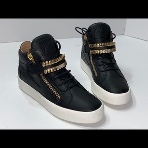 Giuseppe Zanotti Leather Gold Teeth Men Sneaker 43